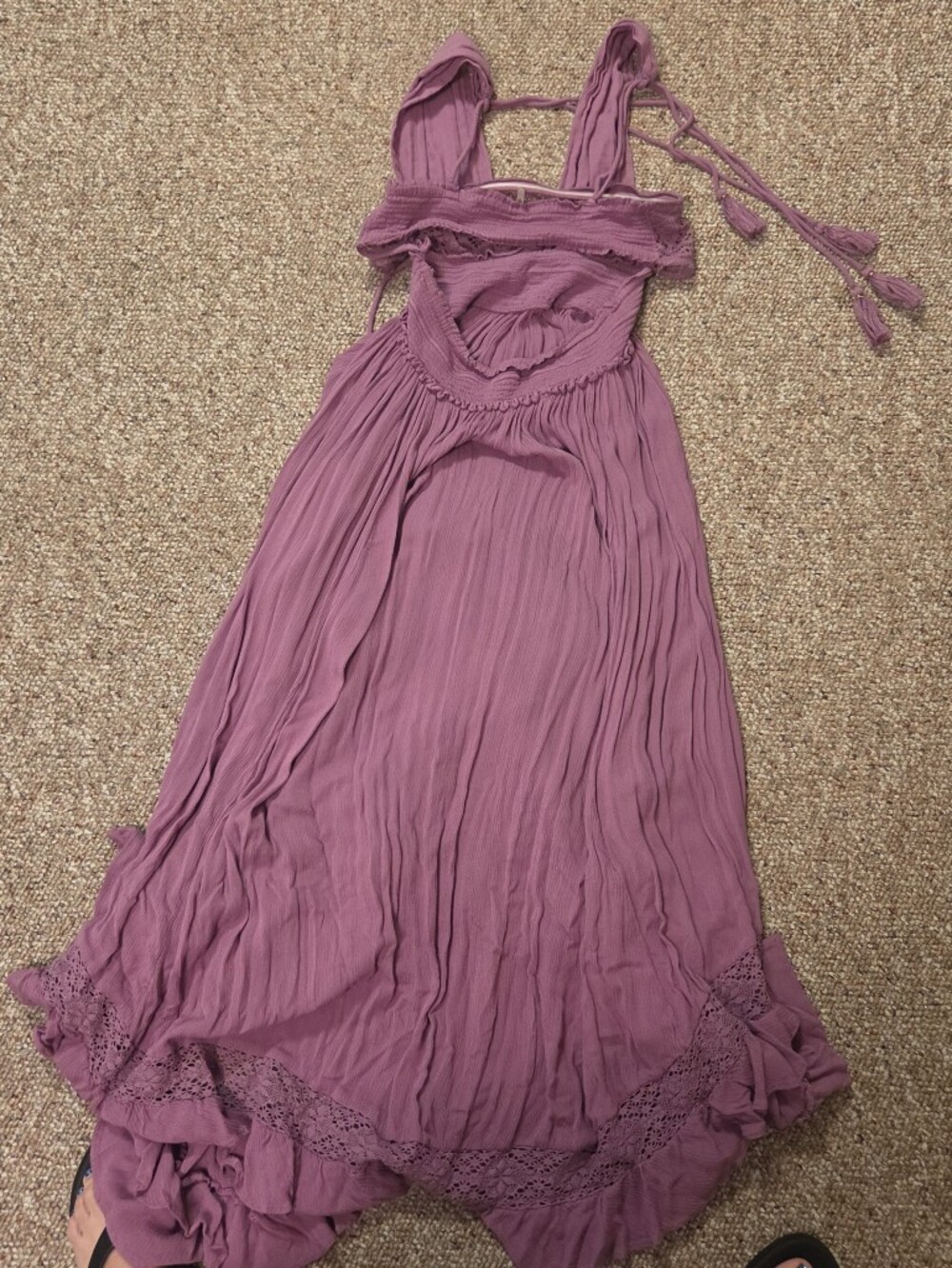 Free People Mauve Ruffled Maxi Dress - Picture 2 of 5